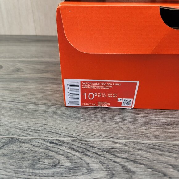 Nike Vapor Edge Pro 360 2 NRG Size 10.5 Mens Laser Orange Black Football Cleats - Picture 2 of 15